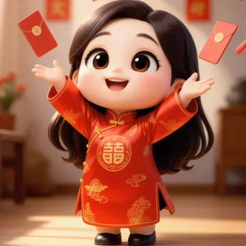 Avatar chibi com envelopes vermelhos